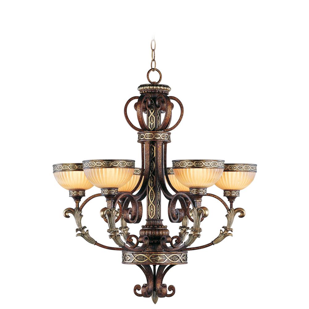 Livex Lighting 8526-64 Seville Chandelier in Palacial Bronze with Gilded Accents 